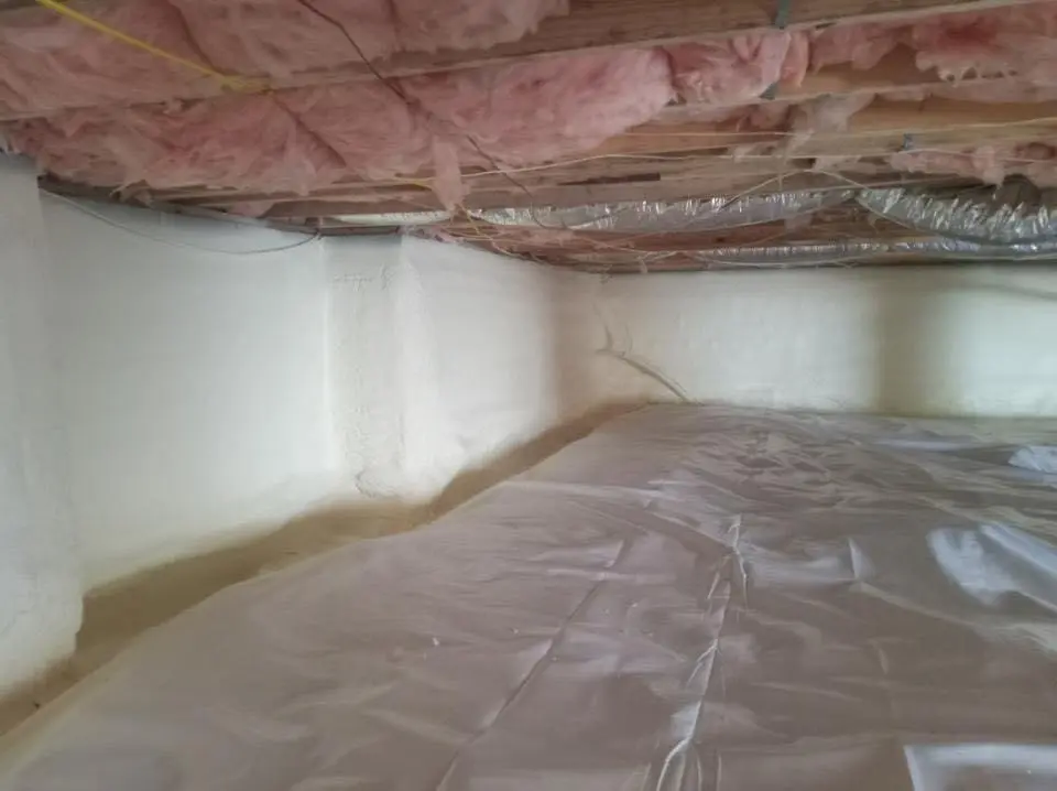 Crawl space encapsulation with closed-cell spray foam for Roof Waterproofing in Lakeville